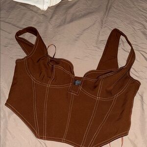 White Fox Boutique Chocolate Crop Top